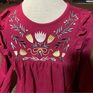 Shabby Chic girl’s embroidered, long sleeved tunic top